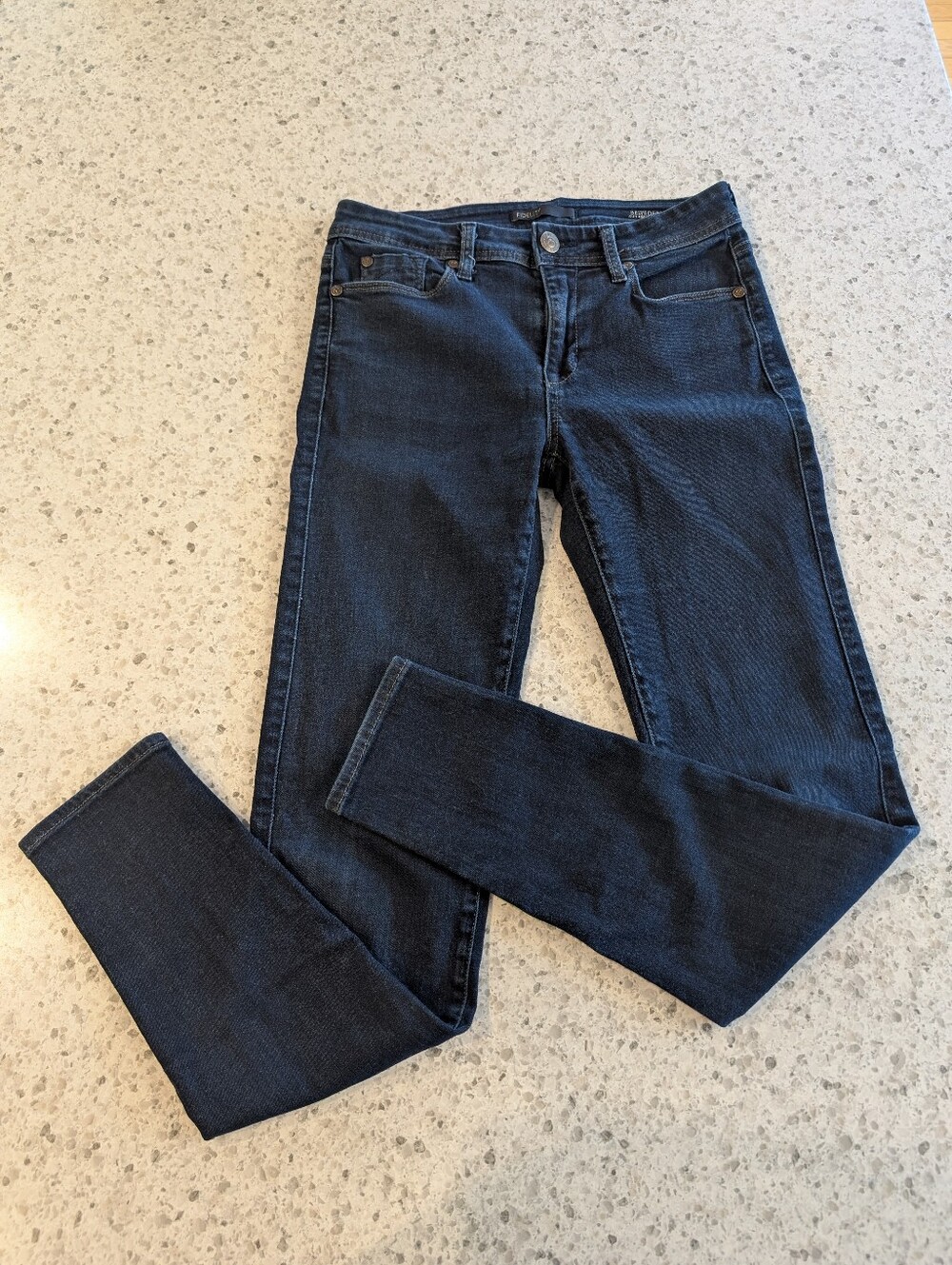 Fidelity Belvedere 27 Denim Pants High Rise Ultra Slim Skinny Jeans Distressed